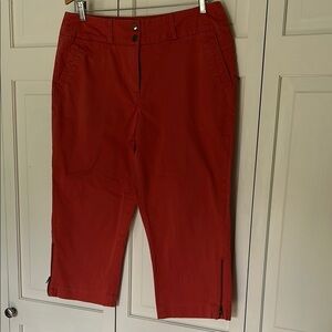 Sandro Burnt Orange Capris Casual Straight-Leg Design